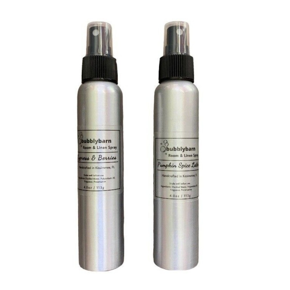 2 Room & Linen Spray Cypress & Berries Pumpkin Spice Latte Crafted Small Batches - Picture 1 of 6